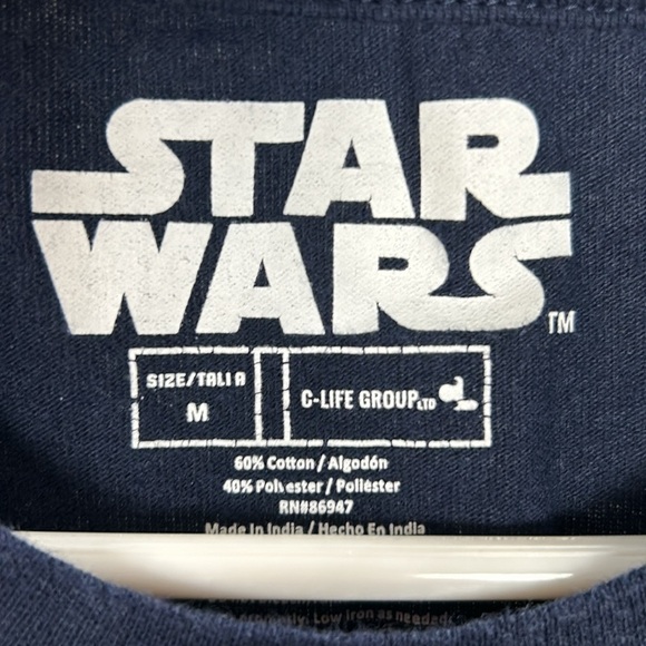 Star Wars Blue Short Sleeve T-Shirt Luke Skywalker Graphic Comic Strip -Size M - Picture 4 of 5